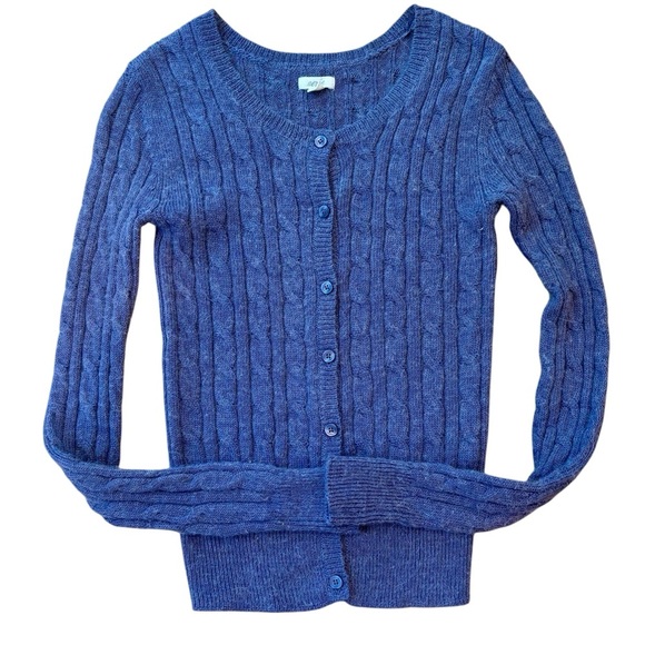Aerie Cable Knit Cardigan Purple Alpaca Blend Size XS - Picture 1 of 5